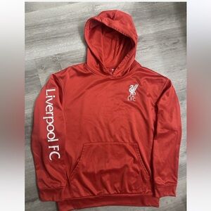Liverpool FC LFC Men’s Soccer Red Hoodie Sweatshirt Kangaroo Pullover Size L